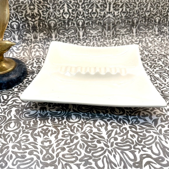 Vintage 60s MCM Royal Haeger Pottery Ivory Ceramic Atomic Age Large Ashtray - Picture 3 of 9